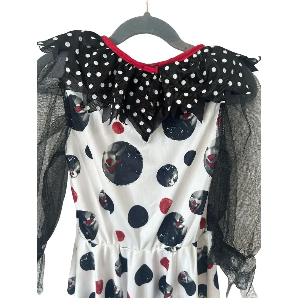 California Costume‎ Creepy Clown Costume Girls Size Small  Halloween Goth Scary